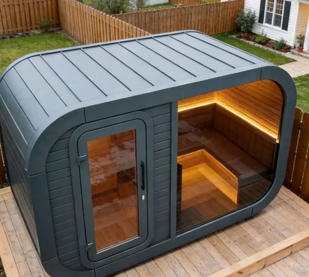 Sauna cube Kuutio anthracite 4 places, vue 2 sur 8