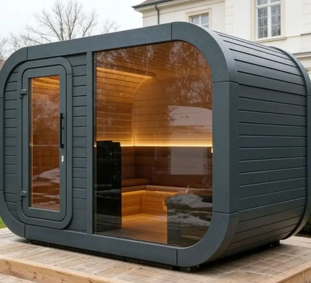 Sauna cube Kuutio anthracite 4 places, vue 3 sur 8