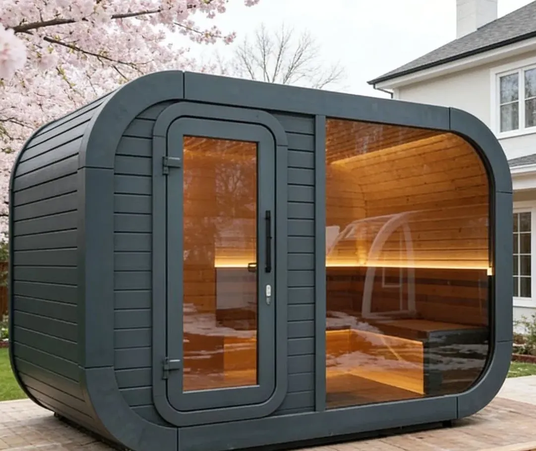 Sauna cube Kuutio anthracite 4 places, vue 5 sur 8
