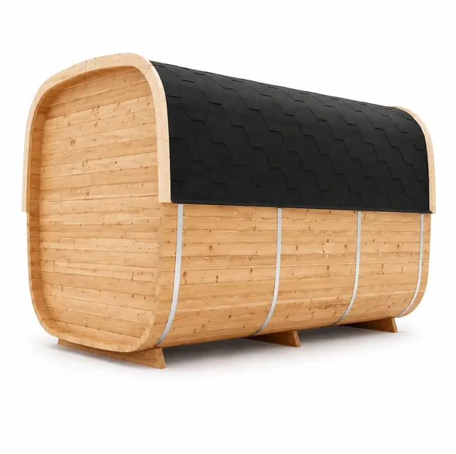 Sauna cube Talo 300 à toiture noire 6 à 8 places