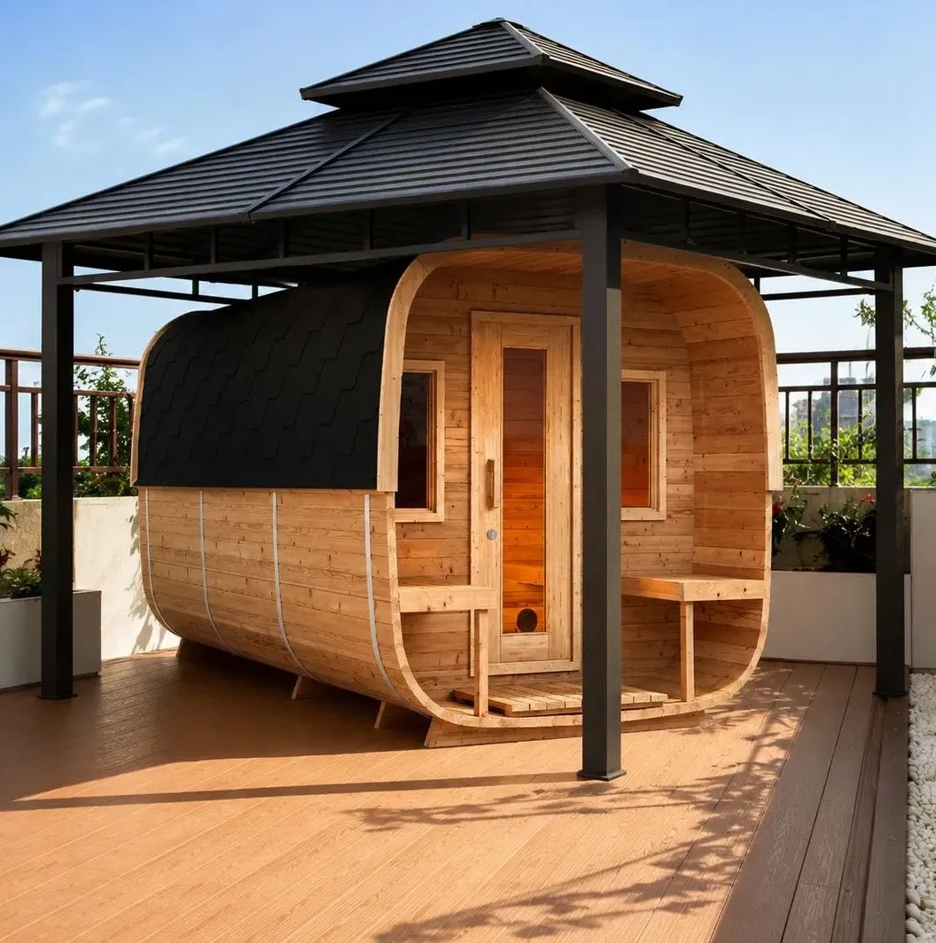 Sauna cube Talo 300 à toiture noire 6 à 8 places, vue 5 sur 6