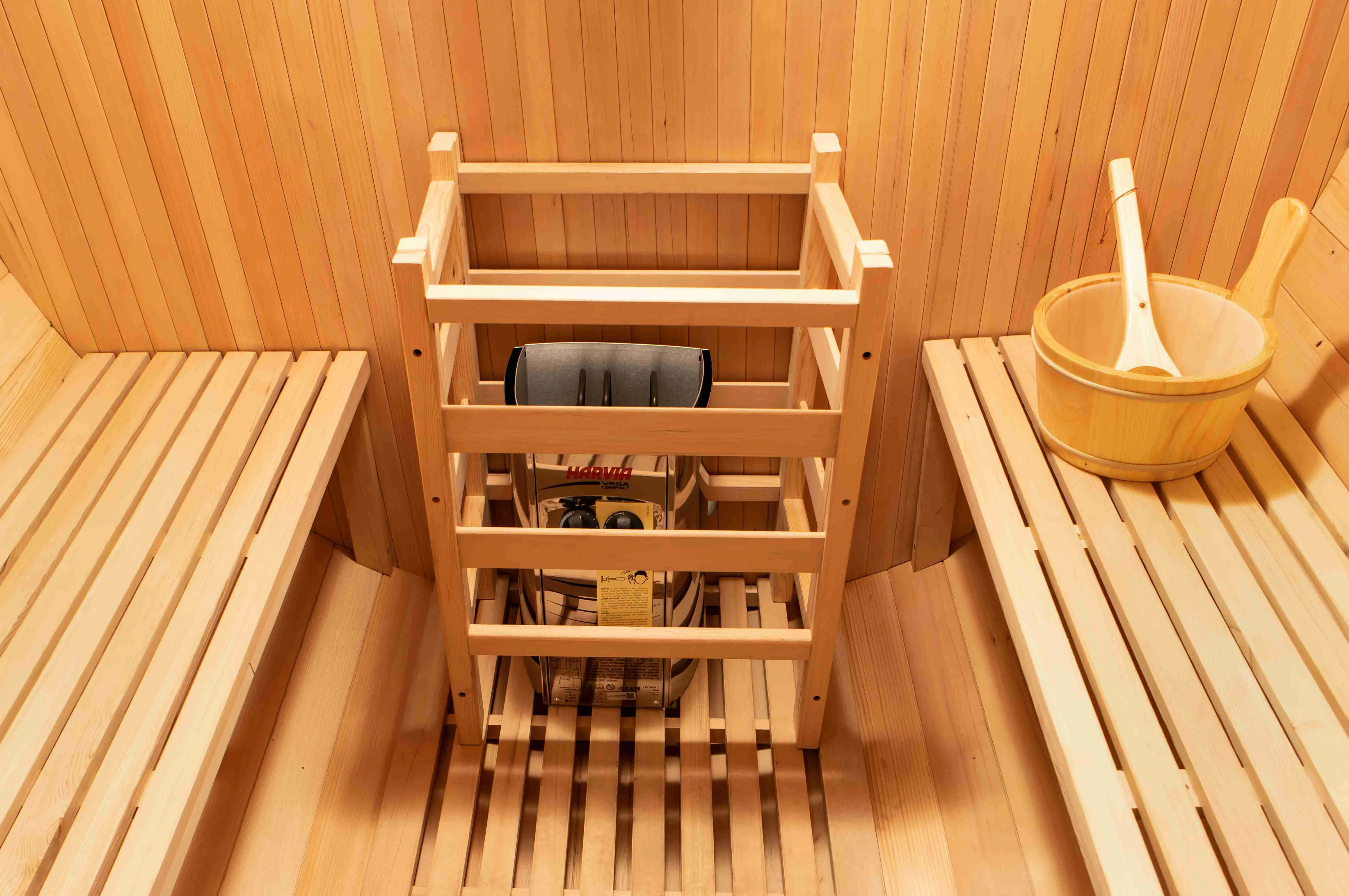 Sauna tonneau Kelo 4 places Ø 190 × 170 cm, vue 7 sur 8