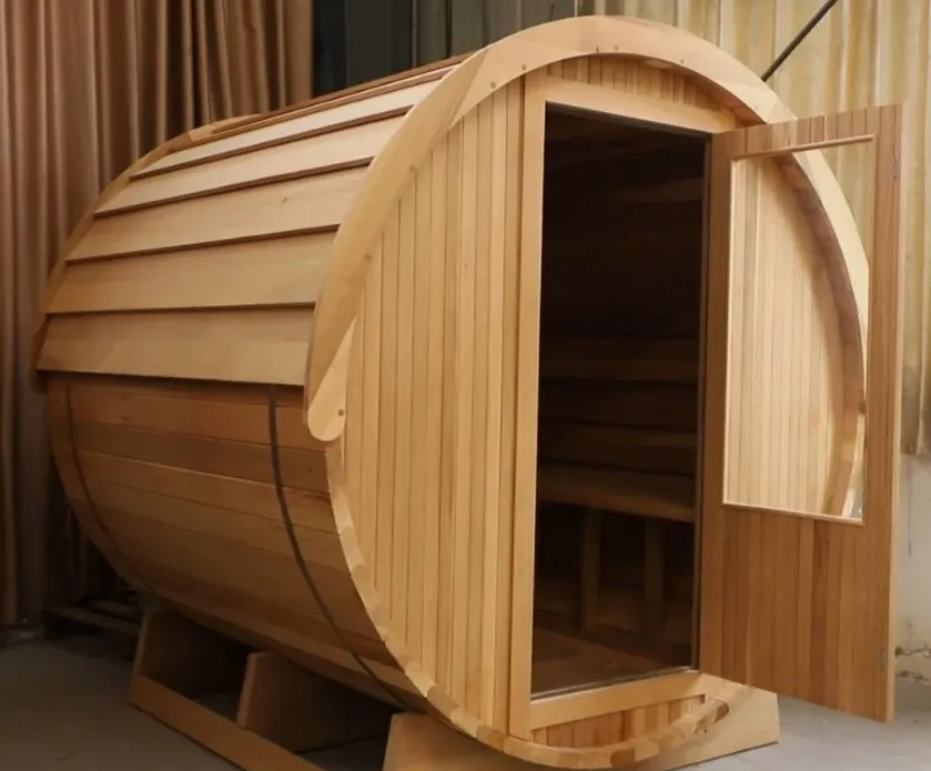 Sauna tonneau Kelo compact 2 à 3 places Ø 170 × 170 cm, vue 2 sur 7