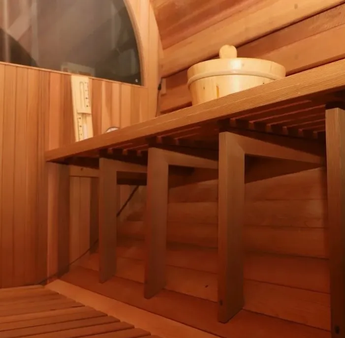 Sauna tonneau Kelo compact 2 à 3 places Ø 170 × 170 cm, vue 3 sur 7