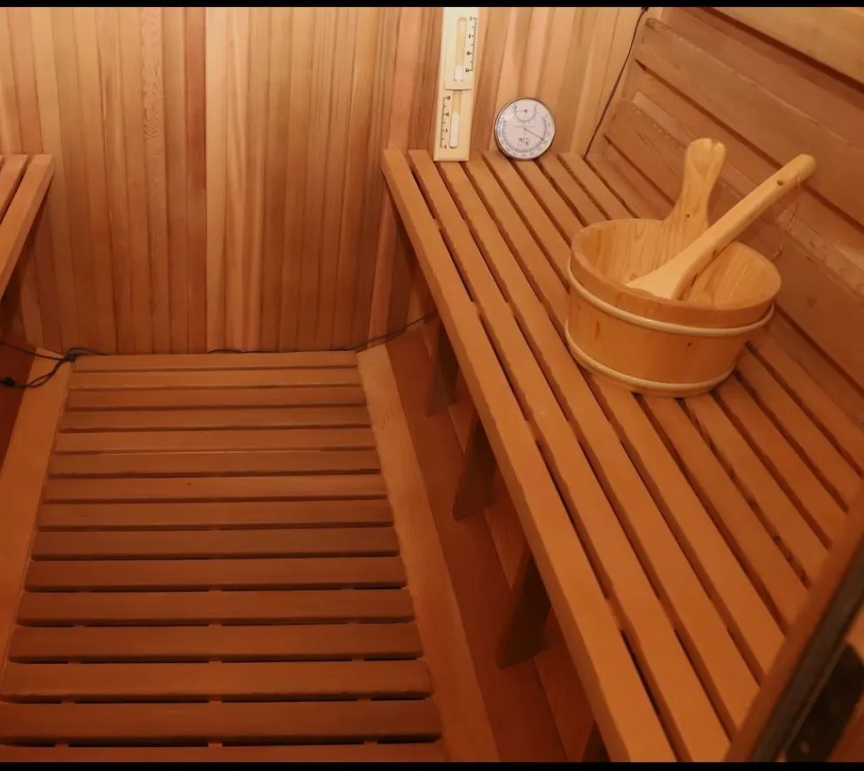 Sauna tonneau Kelo compact 2 à 3 places Ø 170 × 170 cm, vue 6 sur 7