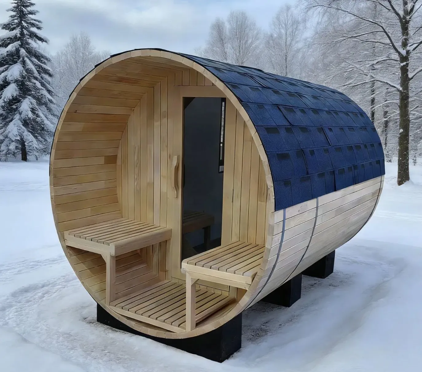 Sauna tonneau Meri 4 places Ø 180 × 180 cm