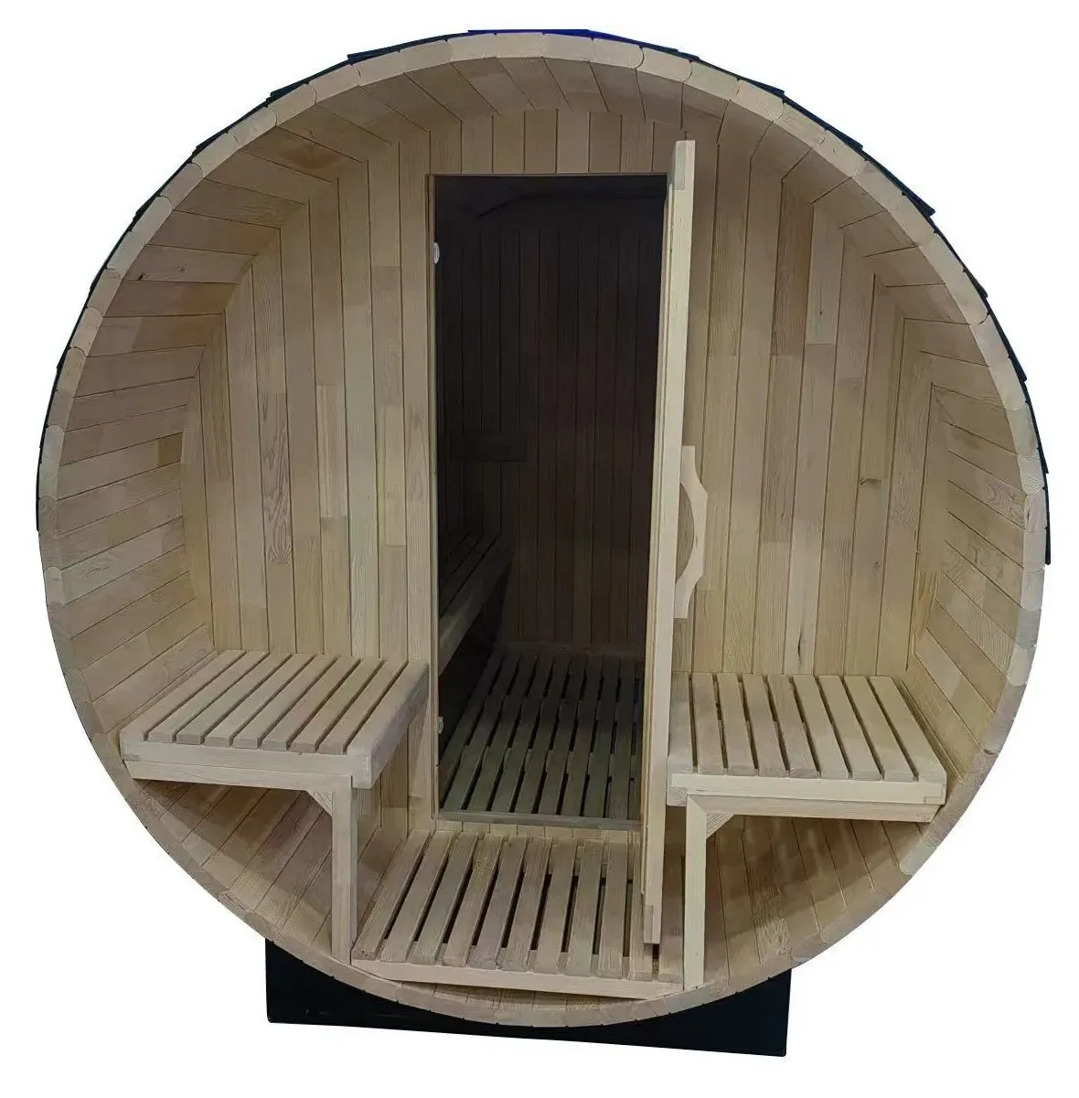 Sauna tonneau Meri 4 places Ø 180 × 180 cm, vue 3 sur 8