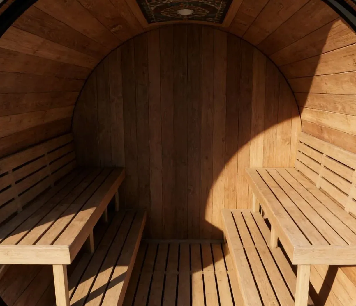 Sauna tonneau Noki 4 places Ø 180 × 180 cm, vue 8 sur 8