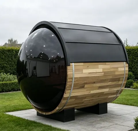Sauna tonneau panoramique Kupoli 4 places Ø 180 × 180 cm
